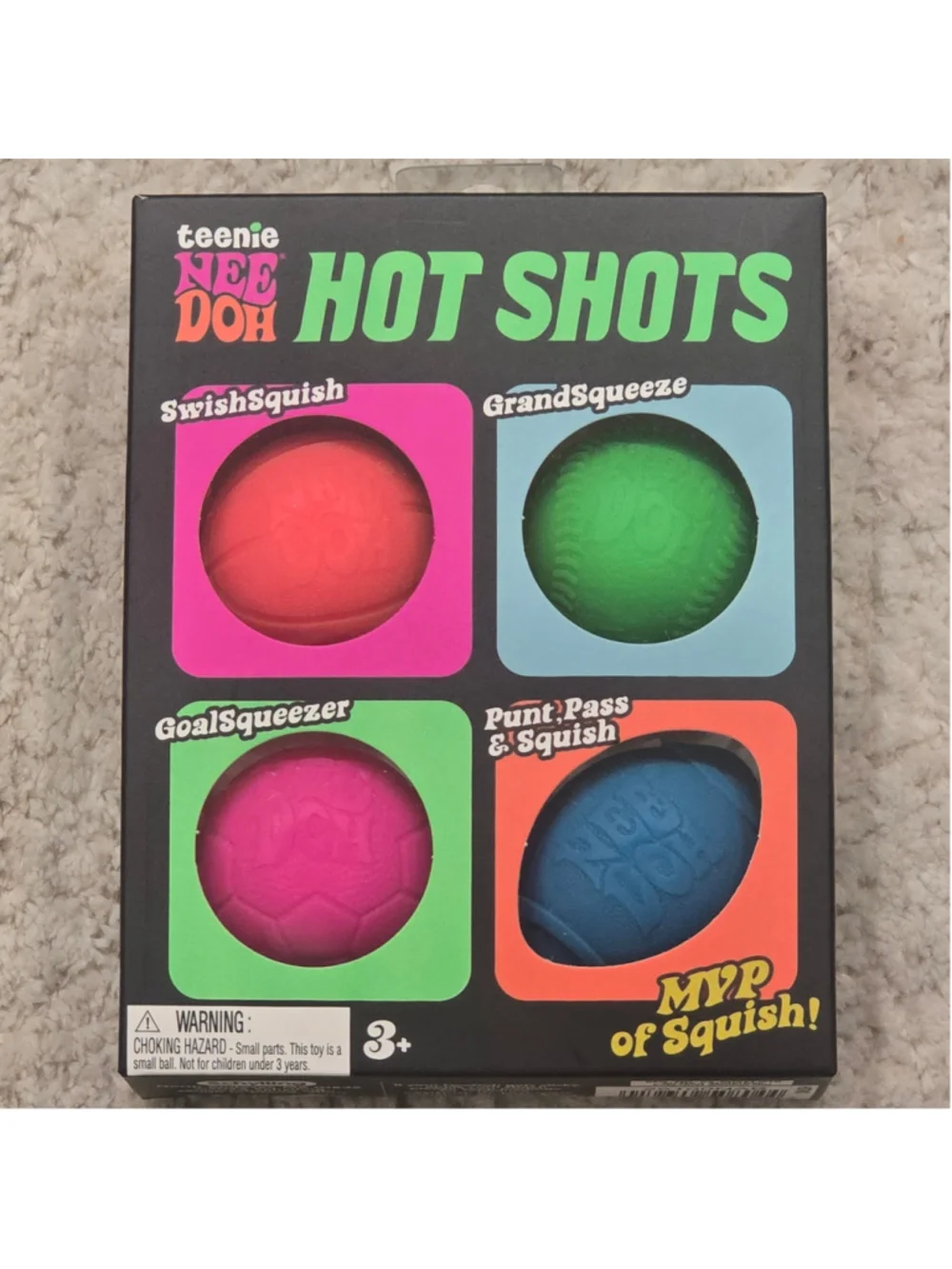 Hot Shots Toy Set - Multi-color Basketball, Soccer, Baseball, Football